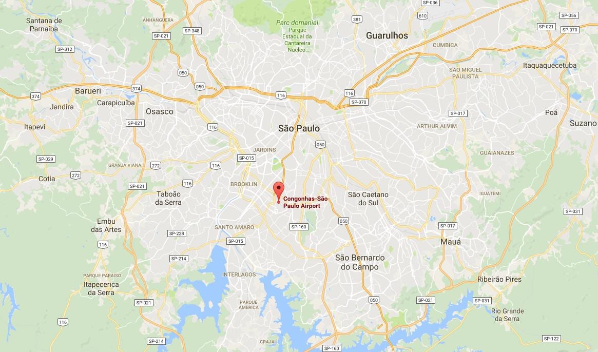 ਨਕਸ਼ਾ ਦੇ ਸਾਓ ਪੌਲੋ Congonhas ਹਵਾਈ ਅੱਡੇ