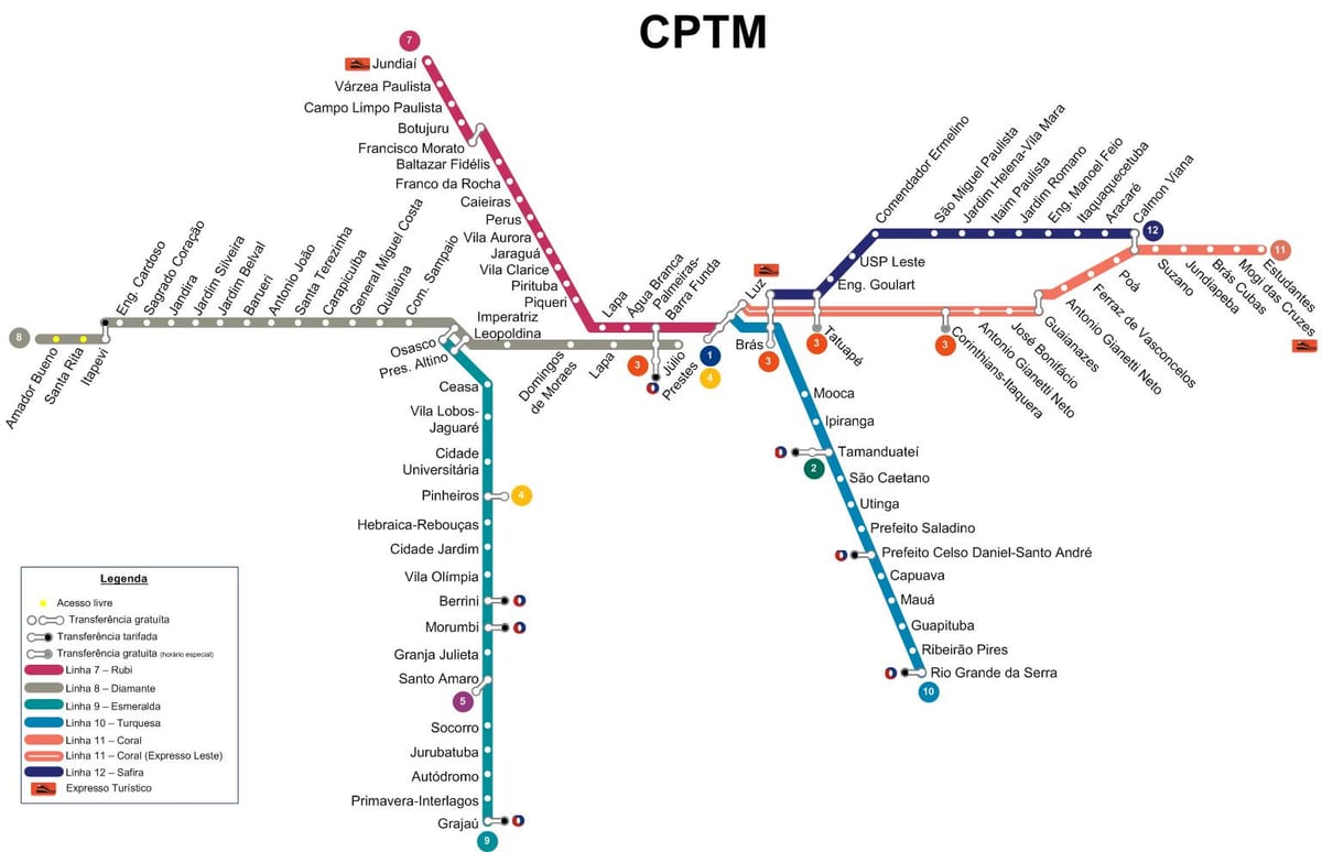 ਨਕਸ਼ਾ ਦੇ ਸਾਓ ਪੌਲੋ CPTM