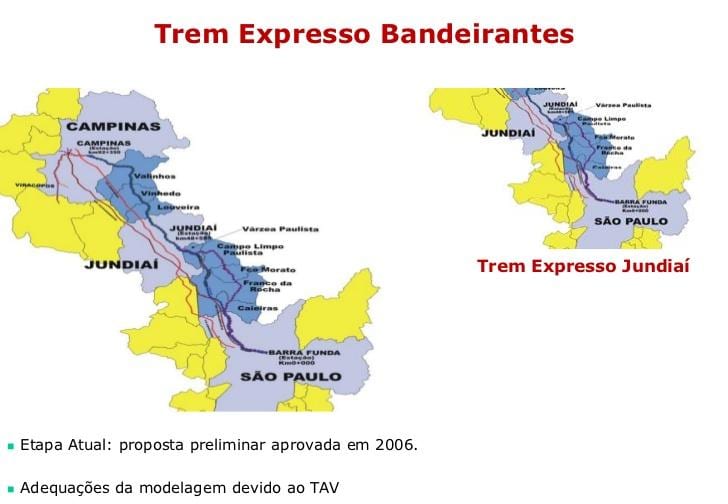 ਨਕਸ਼ਾ ਦੇ ਸਾਓ ਪੌਲੋ Expresso Bandeirantes