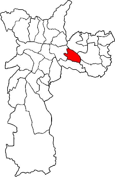 ਨਕਸ਼ਾ ਦੇ Aricanduva-Vila Formosa ਸਬ-prefecture ਸਾਓ ਪੌਲੋ