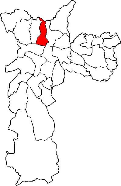 ਨਕਸ਼ਾ ਦੇ Casa ਵਰਡੇ ਸਬ-prefecture ਸਾਓ ਪੌਲੋ