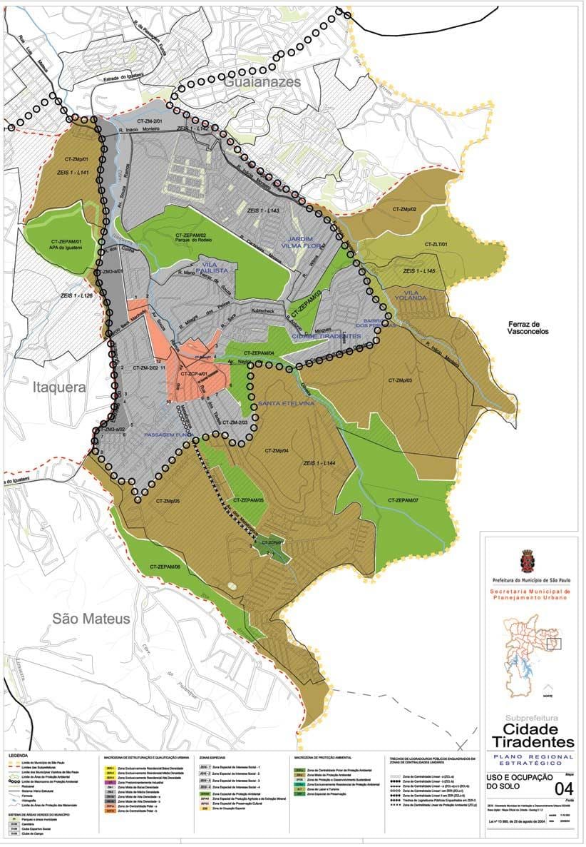 ਨਕਸ਼ਾ ਦੇ Cidade Tiradentes ਸਾਓ ਪੌਲੋ - ਕਿੱਤੇ ਦੀ ਮਿੱਟੀ