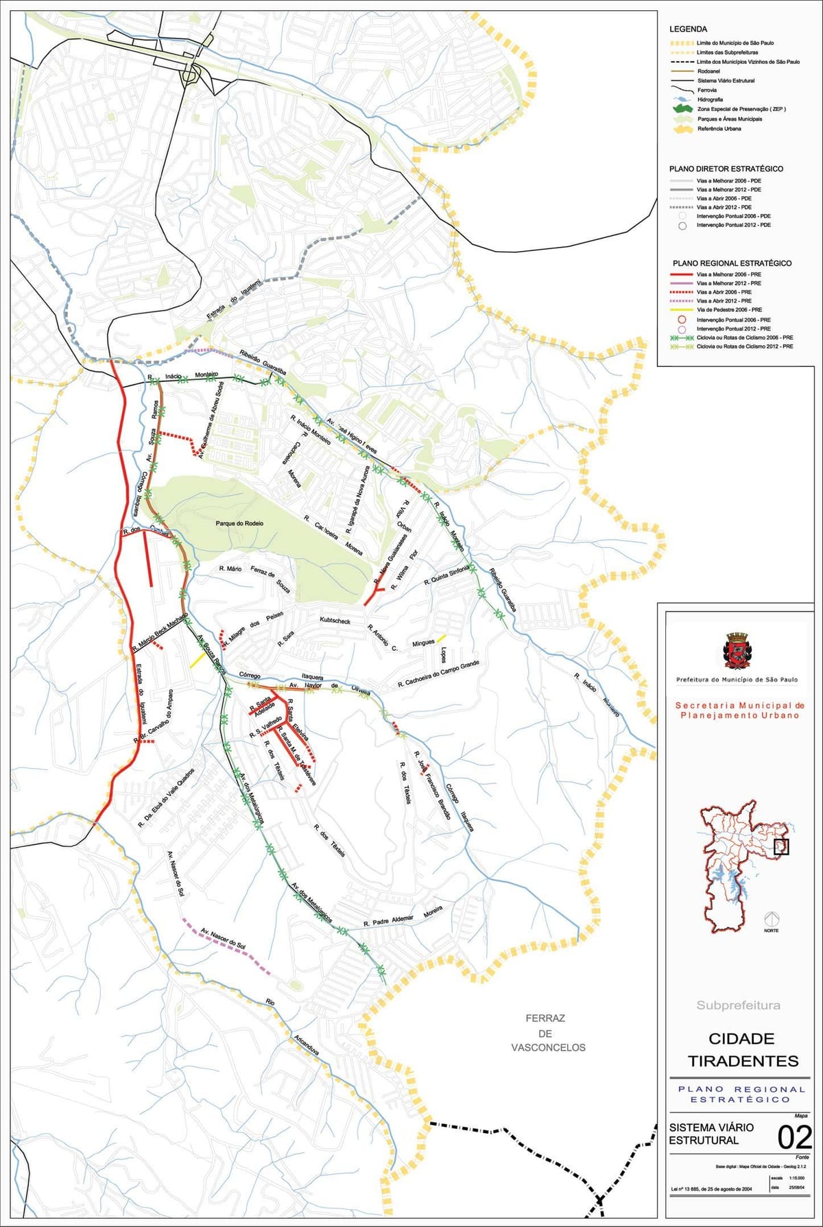 ਨਕਸ਼ਾ ਦੇ Cidade Tiradentes ਸਾਓ ਪੌਲੋ - ਸੜਕ