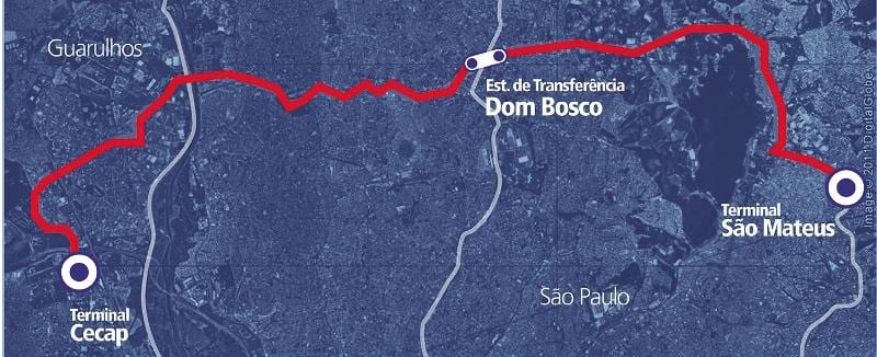 ਨਕਸ਼ਾ ਦੇ corredor ਖੁੰਹਦ metropolitano Perimetral ਲੇਸਟੇ