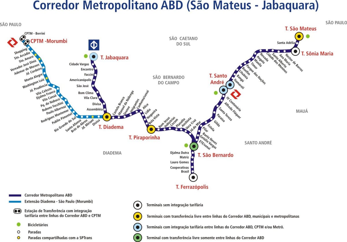 ਨਕਸ਼ਾ ਦੇ corredor metropolitano ਅਬਦ