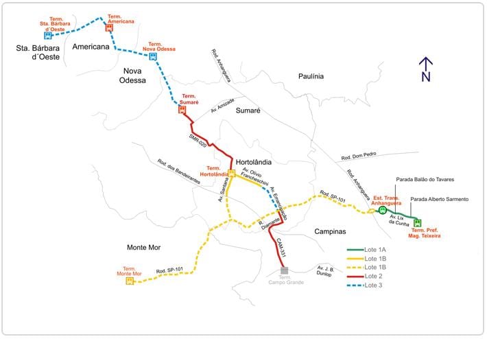 ਨਕਸ਼ਾ ਦੇ corredor metropolitano Biléo Soares