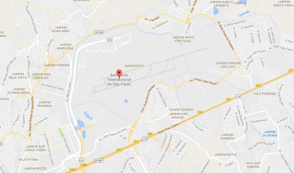 ਨਕਸ਼ਾ ਦੇ Guarulhos ਹਵਾਈ ਅੱਡੇ