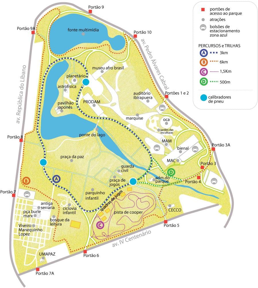 ਨਕਸ਼ਾ ਦੇ Ibirapuera ਪਾਰਕ