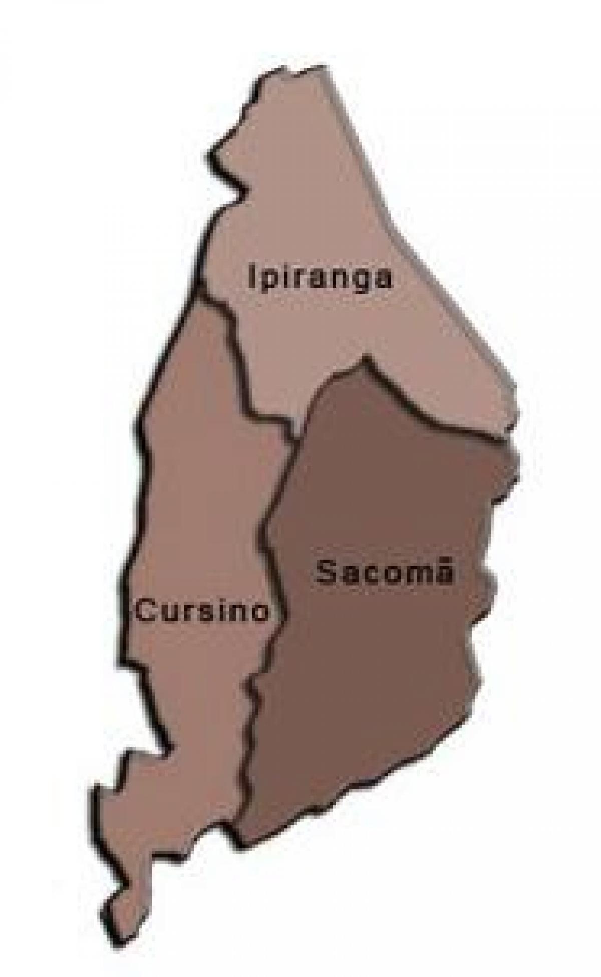 ਨਕਸ਼ਾ ਦੇ Ipiranga ਸਬ-prefecture