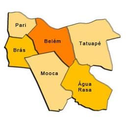 ਨਕਸ਼ਾ ਦੇ Mooca ਸਬ-prefecture