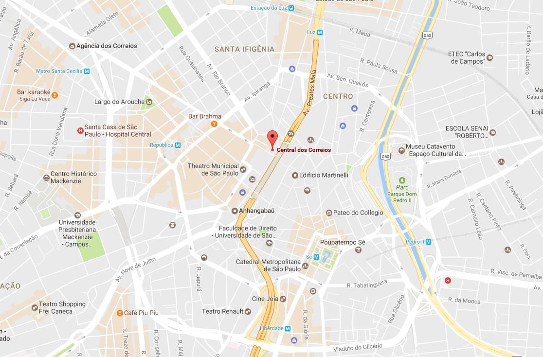 ਨਕਸ਼ਾ ਦੇ Palácio dos Correios ਸਾਓ ਪੌਲੋ