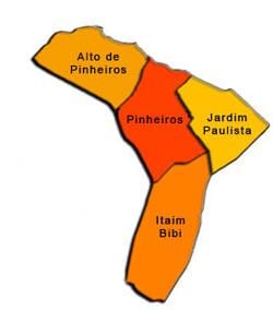 ਨਕਸ਼ਾ ਦੇ Pinheiros ਸਬ-prefecture