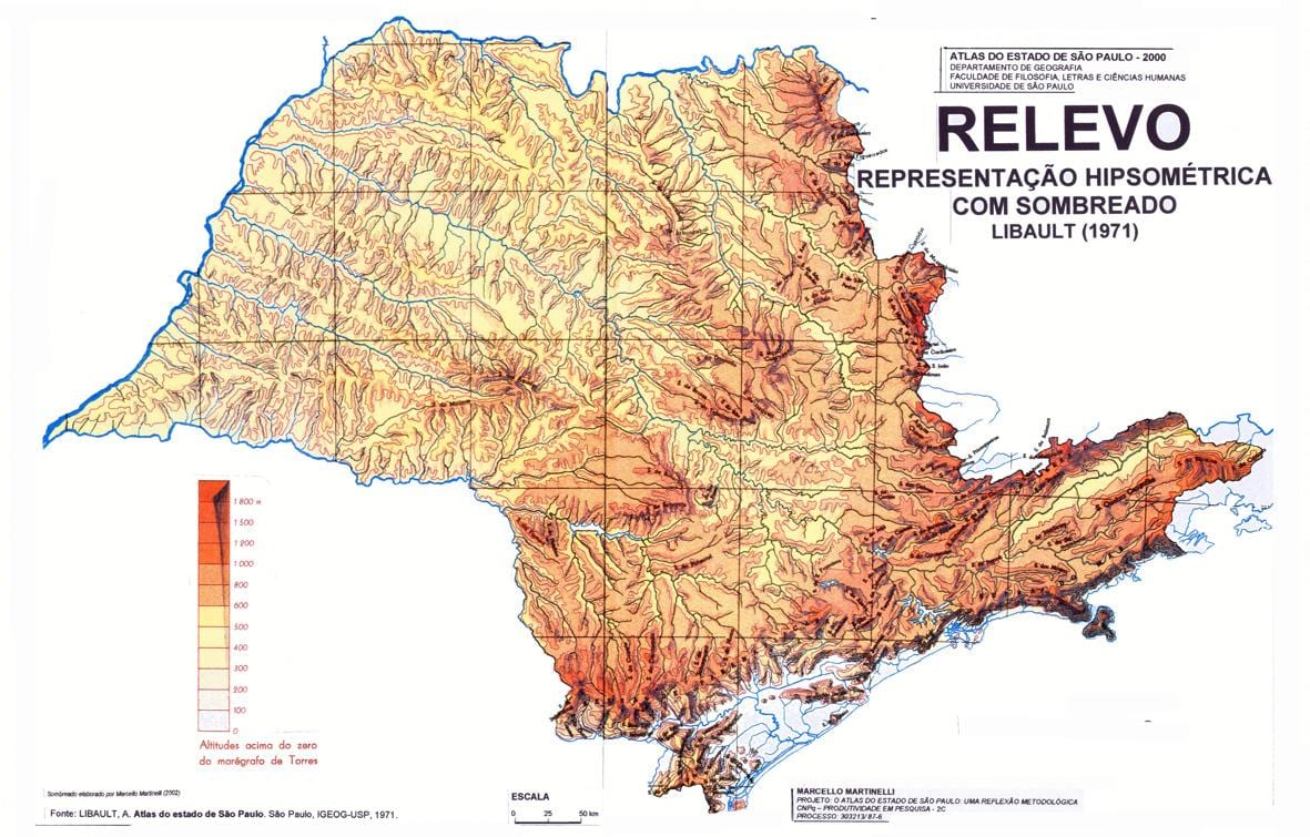 ਨਕਸ਼ਾ ਦੇ topographic ਸਾਓ ਪੌਲੋ