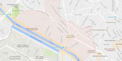ਨਕਸ਼ਾ ਦੇ ਆਲਟੋ de Pinheiros ਸਾਓ ਪੌਲੋ