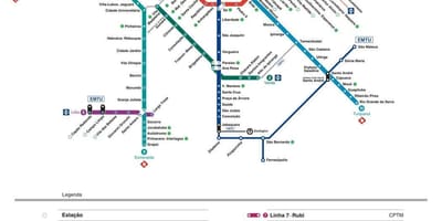 ਨਕਸ਼ਾ ਦੇ ਸਾਓ ਪੌਲੋ CPTM ਆਵਾਜਾਈ