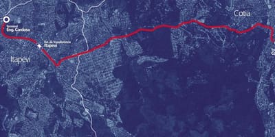 ਨਕਸ਼ਾ ਦੇ corredor ਖੁੰਹਦ metropolitano Itapevi-Cotia