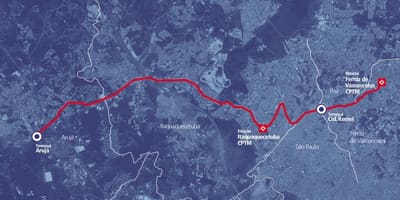 ਨਕਸ਼ਾ ਦੇ corredor ਖੁੰਹਦ metropolitano Perimetral ਆਲਟੋ Tietê