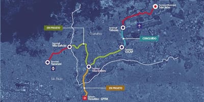 ਨਕਸ਼ਾ ਦੇ corredor Metropolitano Guarulhos - Tucuruvi