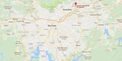 ਨਕਸ਼ਾ ਦੇ ਅੰਤਰਰਾਸ਼ਟਰੀ ਹਵਾਈ ਅੱਡੇ Guarulhos