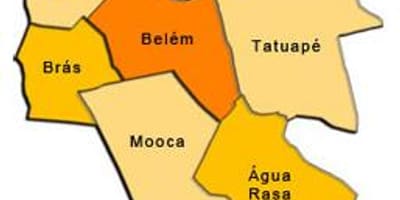 ਨਕਸ਼ਾ ਦੇ Mooca ਸਬ-prefecture