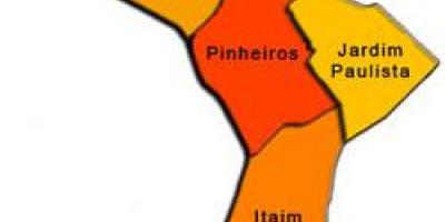 ਨਕਸ਼ਾ ਦੇ Pinheiros ਸਬ-prefecture